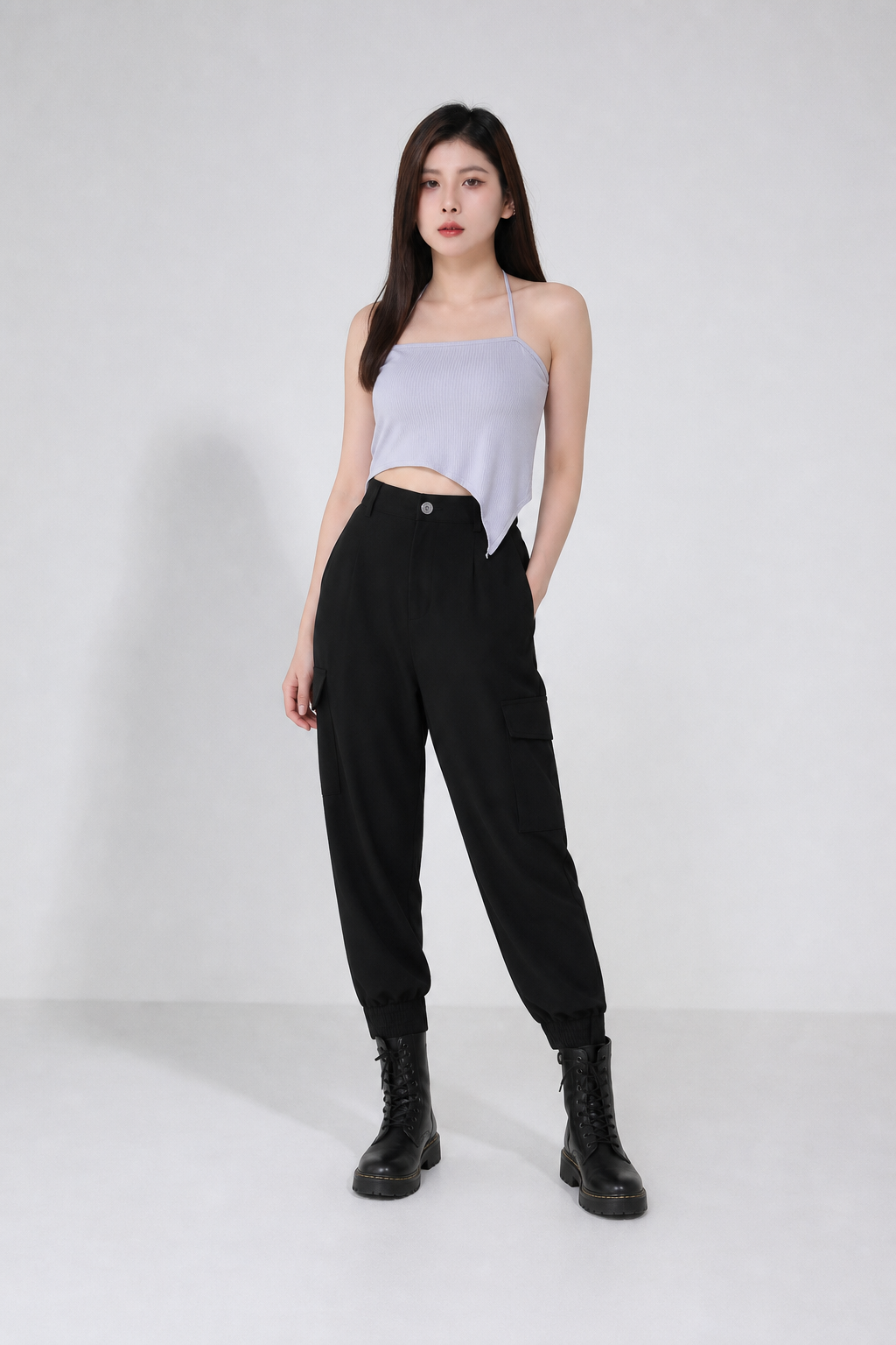 Asymmetric Tie Neck Top 19427