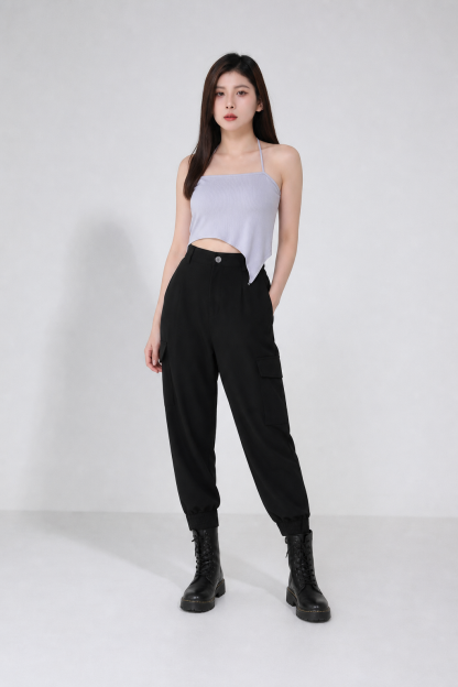Asymmetric Tie Neck Top 19427