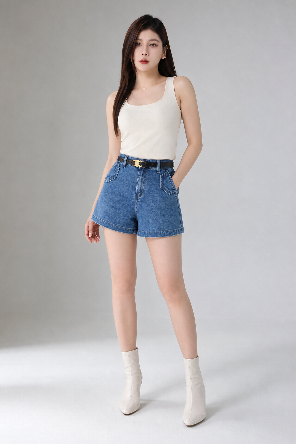 Denim Short Pants 36945