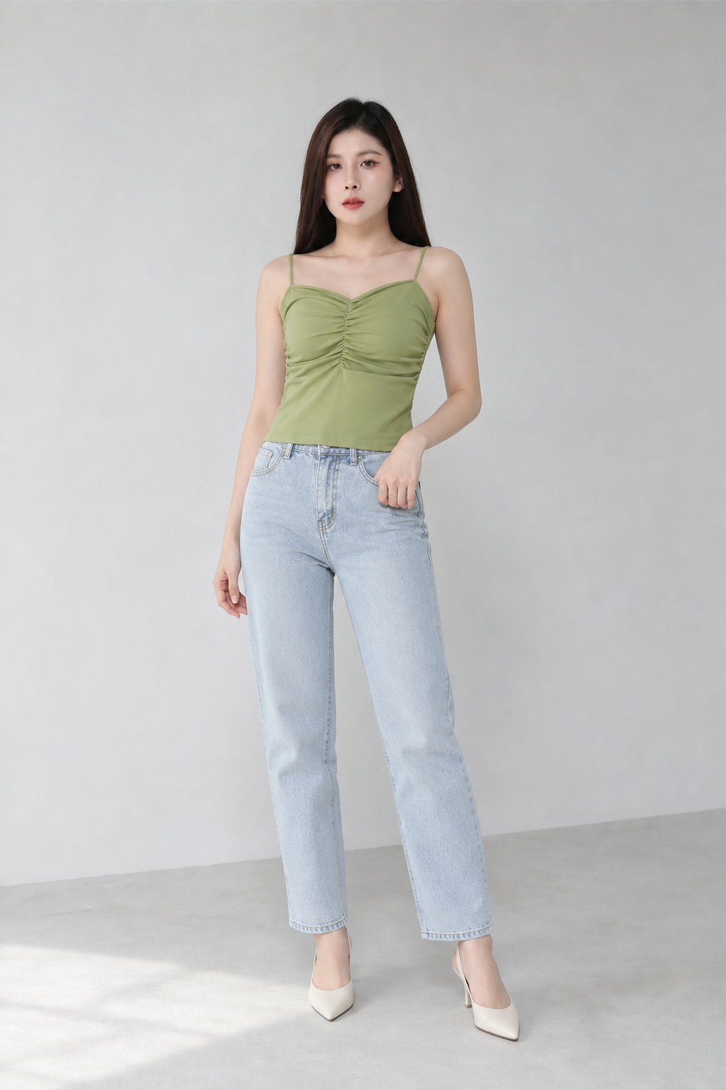 Knitted Pleated With Strap Top 19625