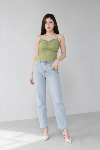 Knitted Pleated With Strap Top 19625