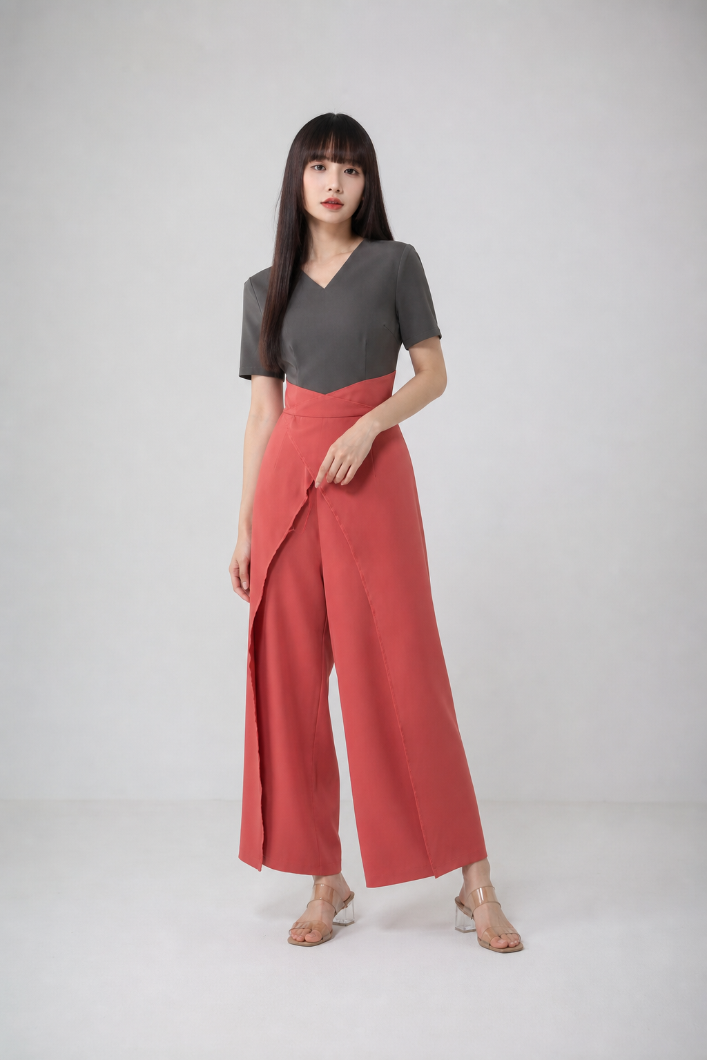 Teo Tone Split Bottoms Jumpsuit 18457