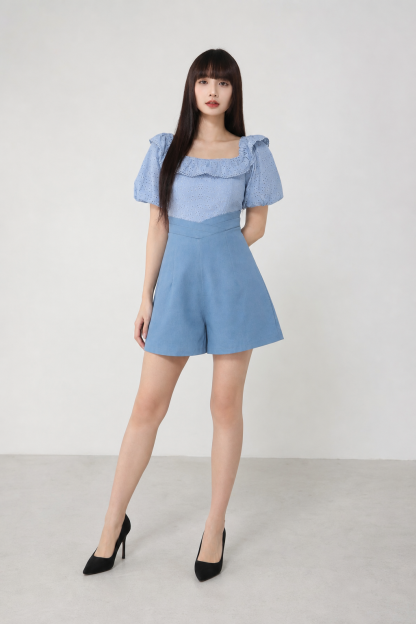 Off Shoulder Eyelet Jumpsuit 18969