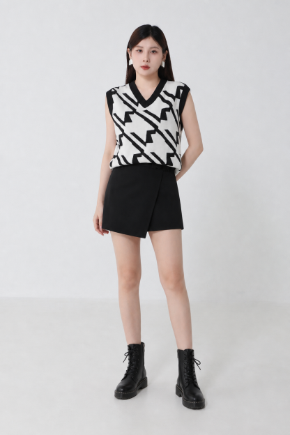 High Waist Side Twist Irregular Long Skirt 