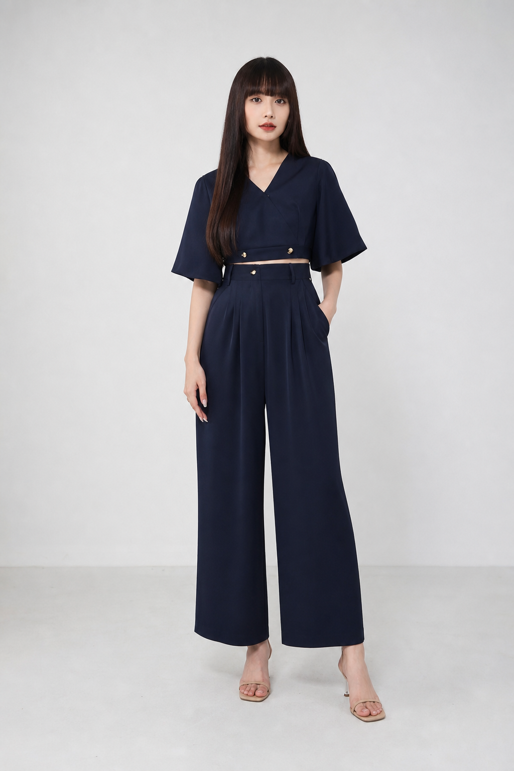 Wrap V Neck Set 17182