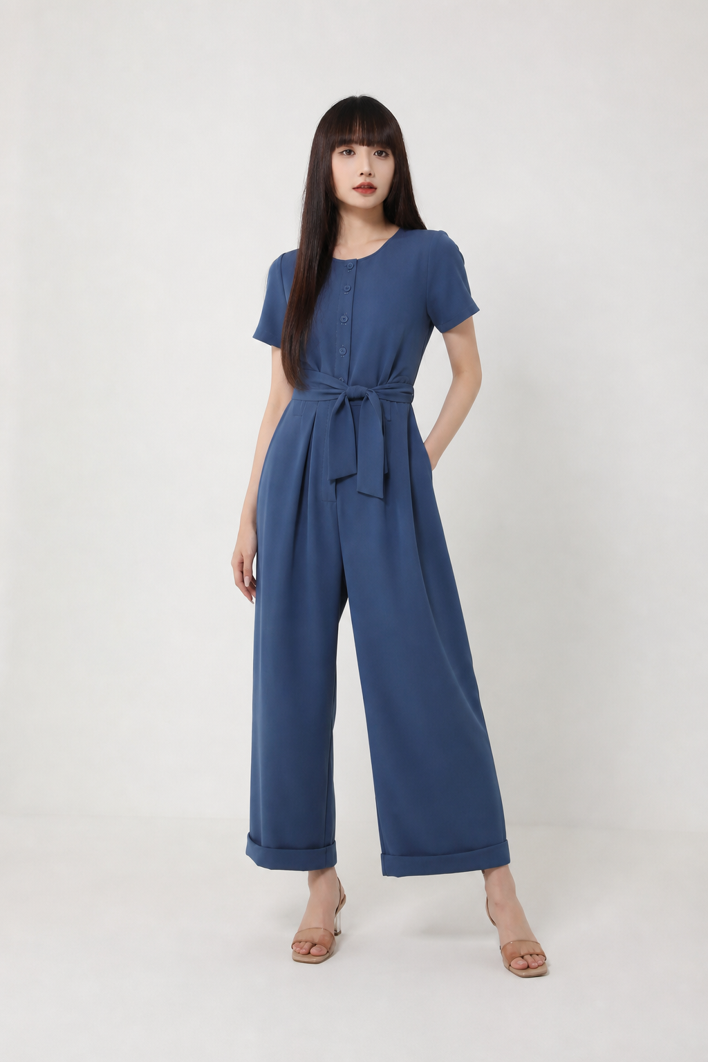 Front Decorative Button Jumpsuit 17185