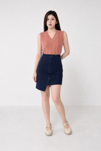 Knitted V Neck Sleeveless Top 18547