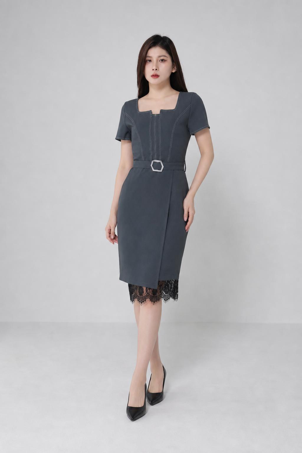 Formal With Lace Dress 34548