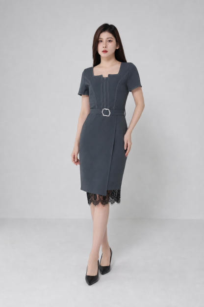 Formal With Lace Dress 34548