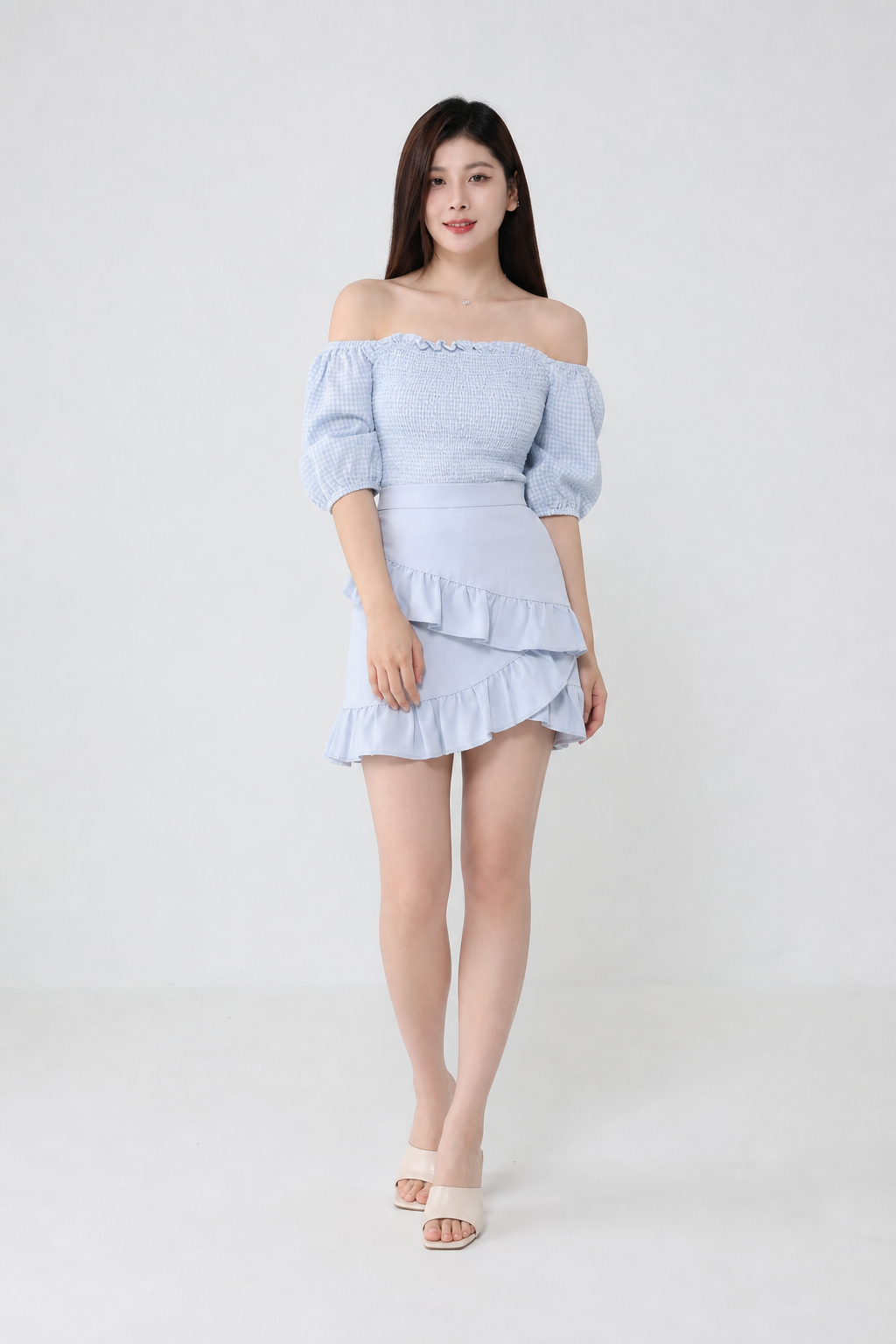 High Waist Layered Ruffles Short Skirt 14749