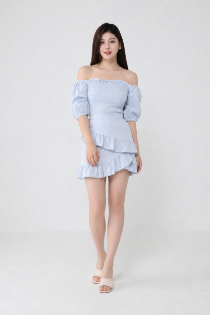 High Waist Layered Ruffles Short Skirt 14749