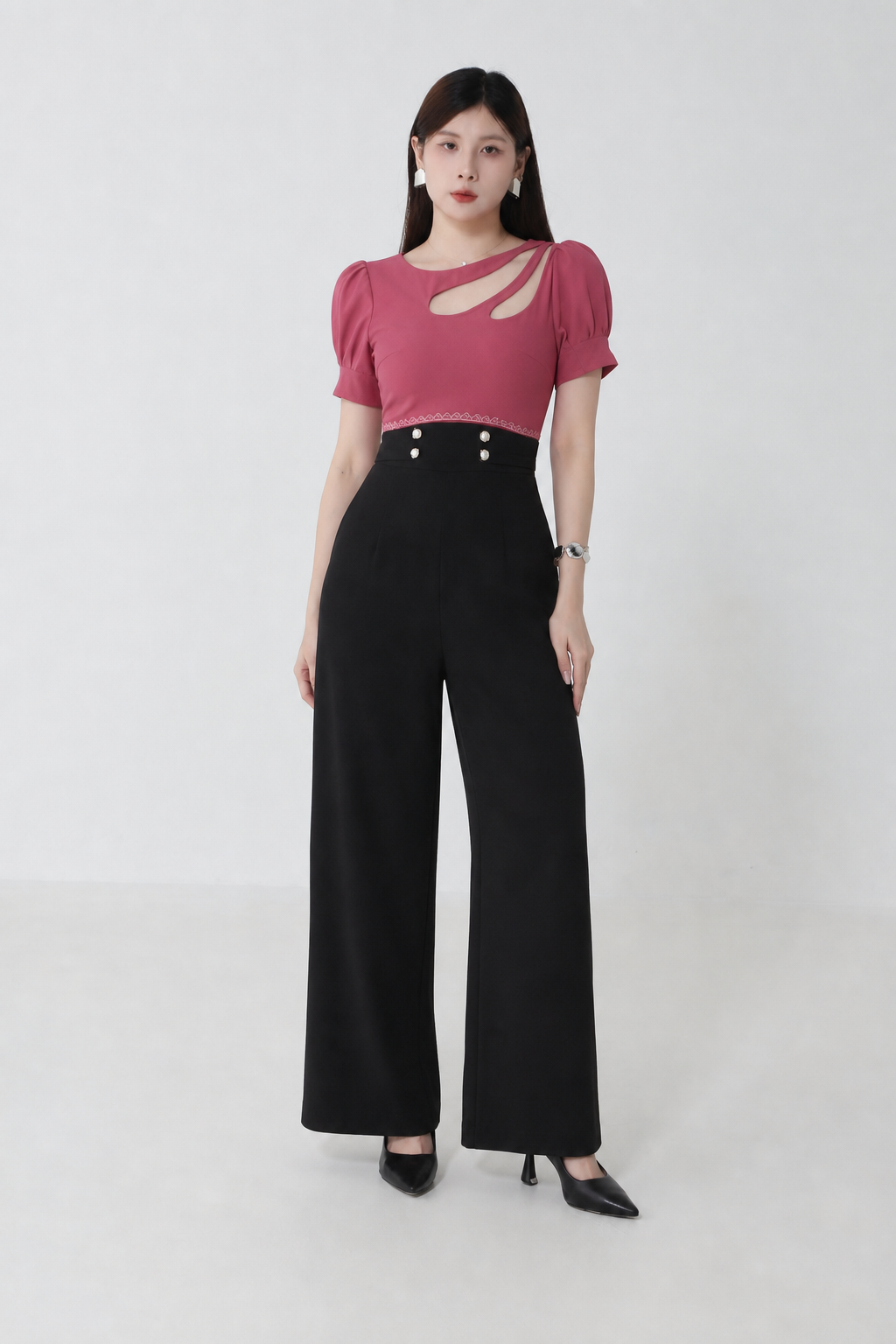 Two Tone With Hole Jumpsuit