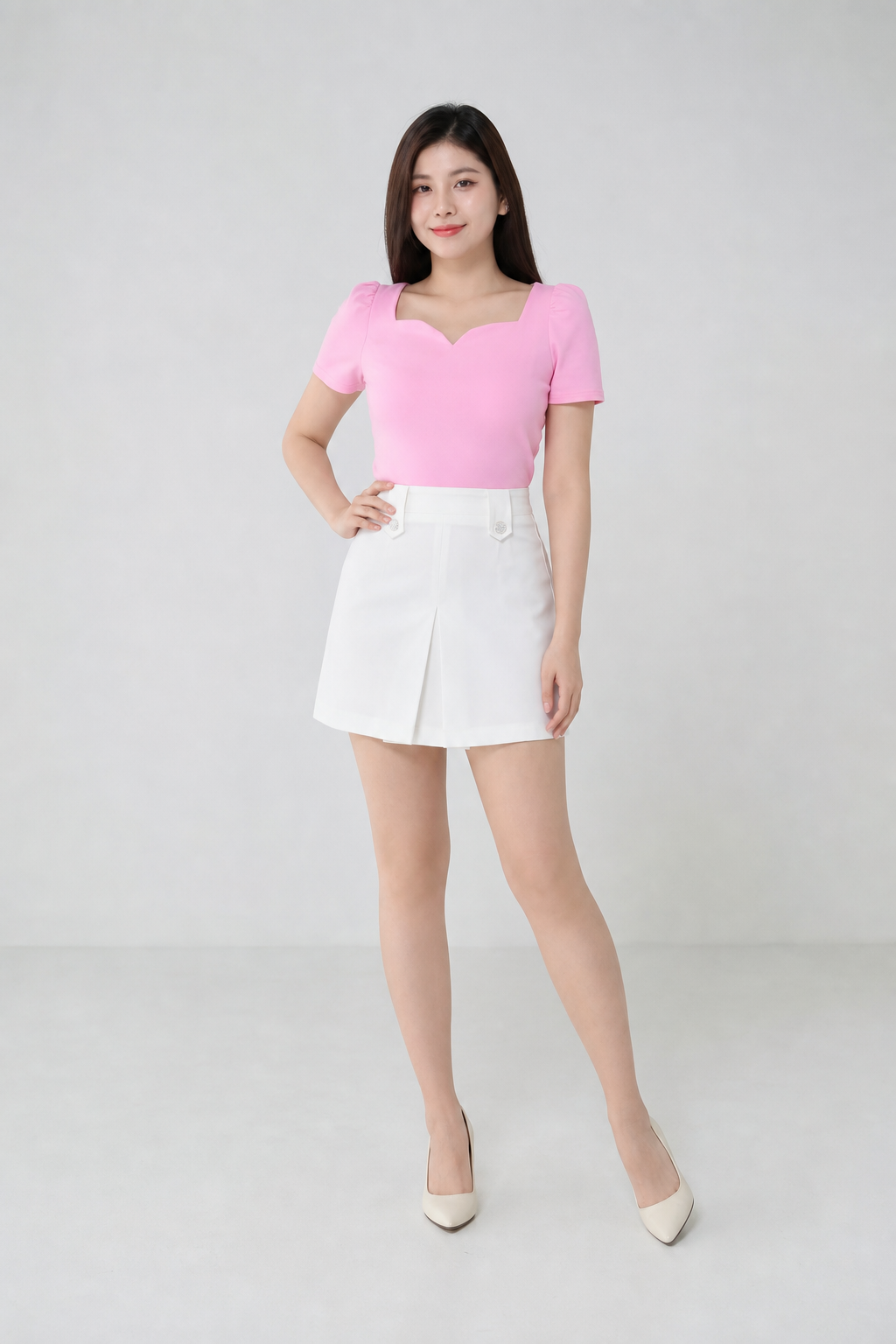 High Waist Back Zip Skirt Pants 34623