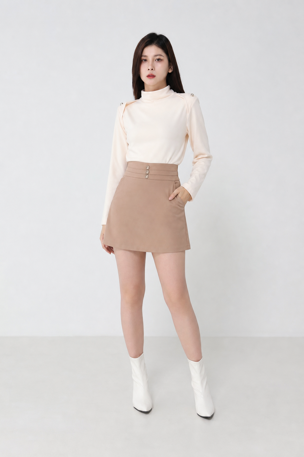 High Waist Side Pocket Skirt Pants 34625