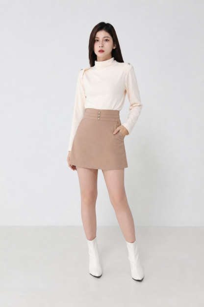 High Waist Side Pocket Skirt Pants 34625
