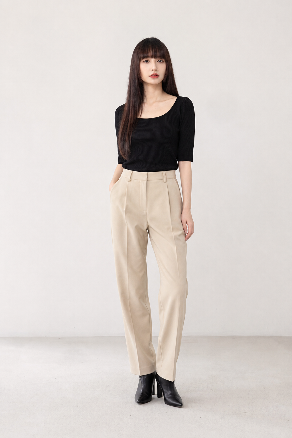 Knitted Basic Plain Top 16907