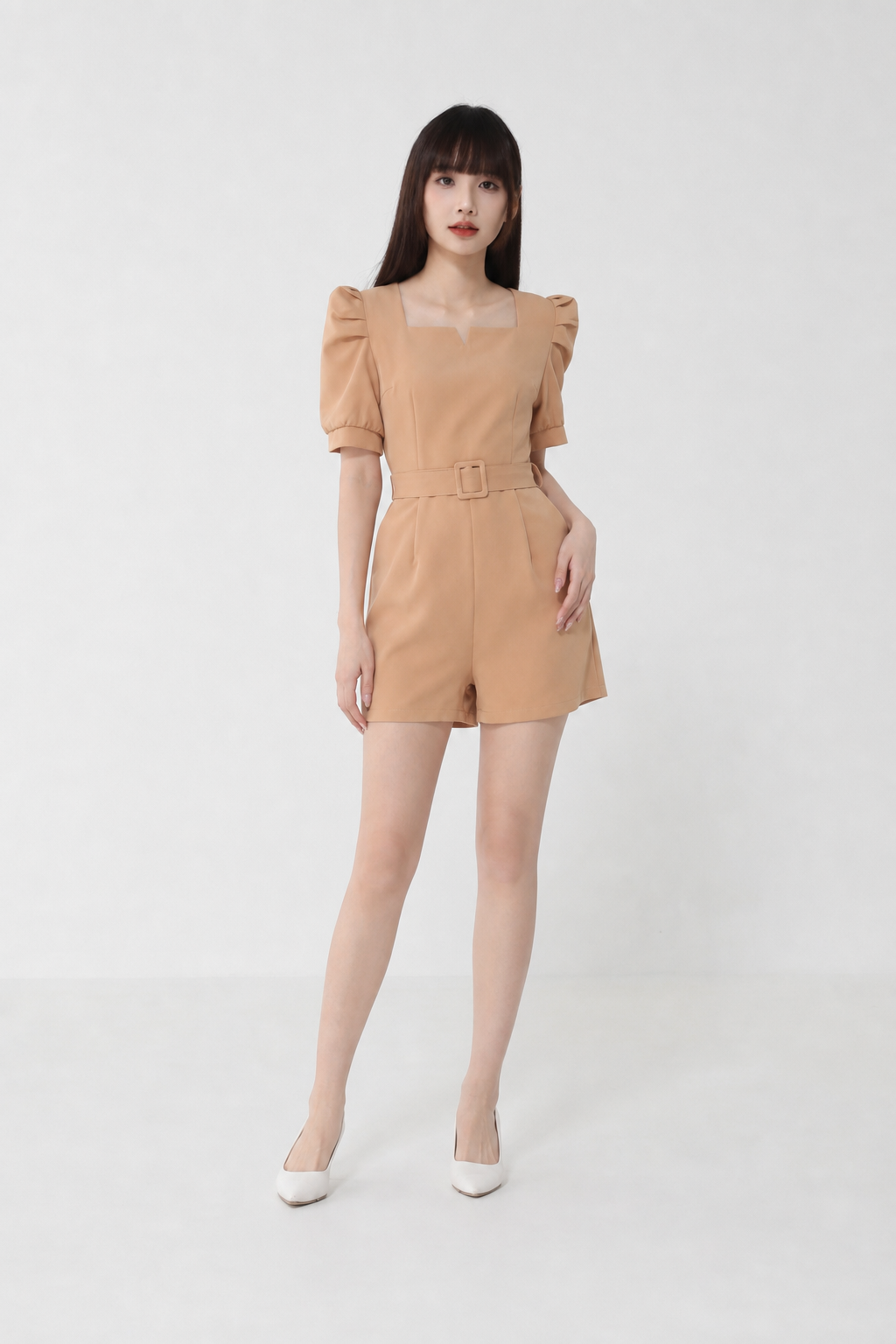 Sweetheart Neckline With Belt Jumpsuit 