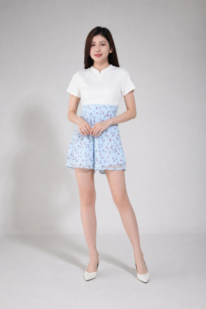 Two Tone Floral Jumpsuit 19569