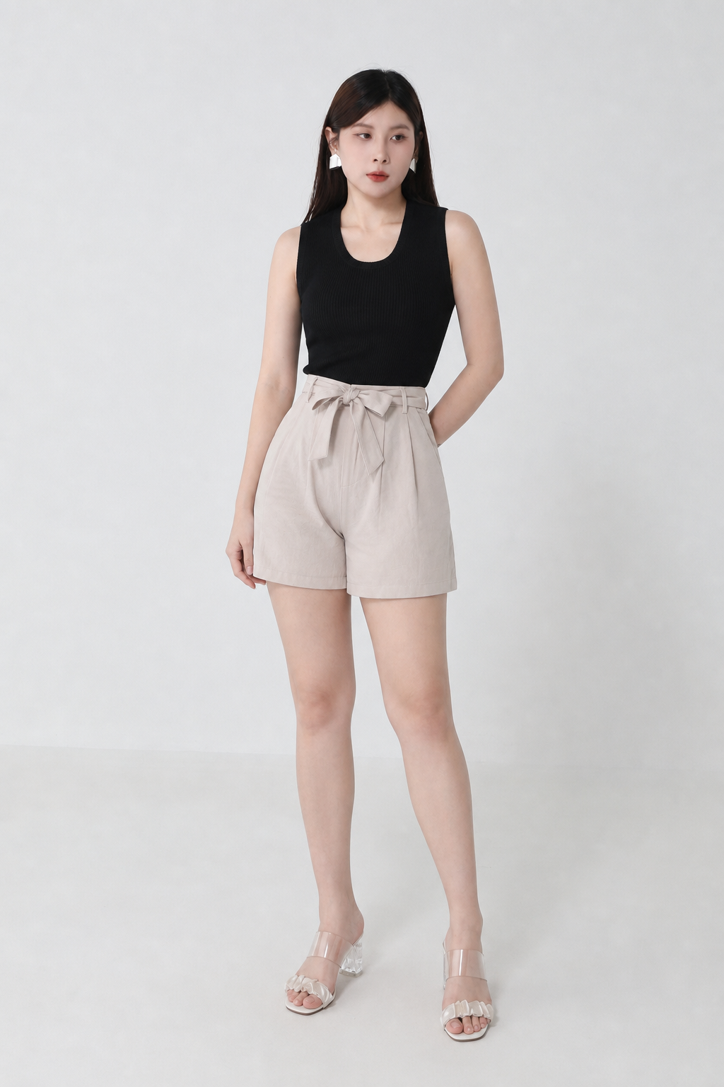 Strap With Pleated Short Pant 