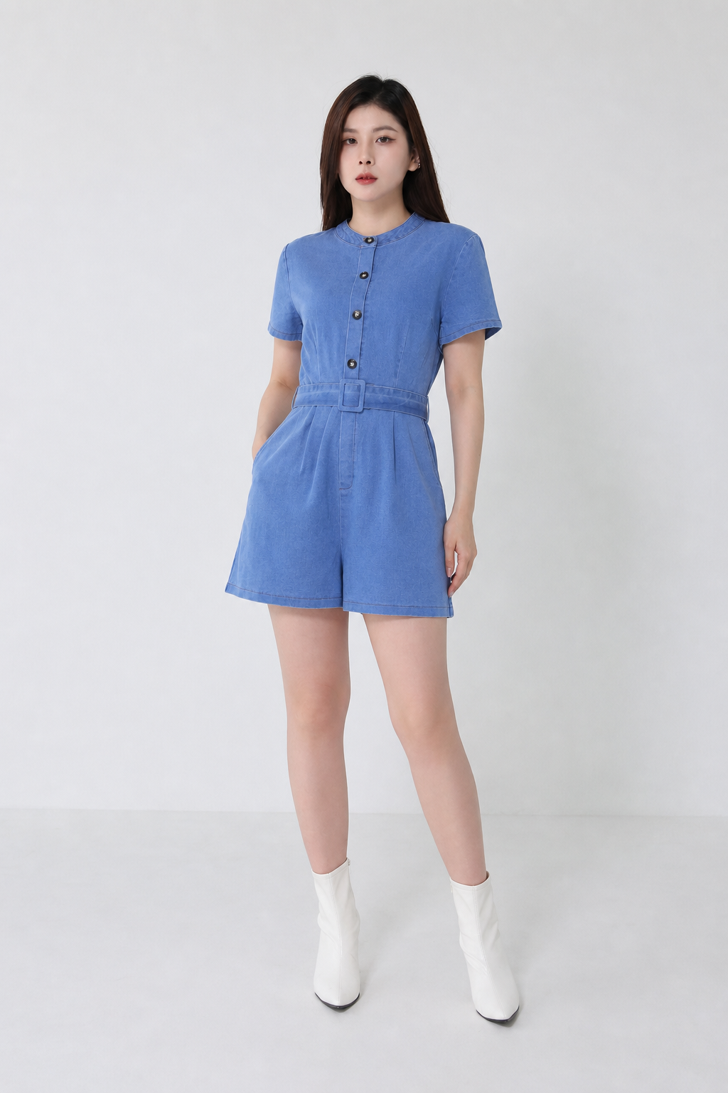 Denim With Belt Jumpsuit 18823