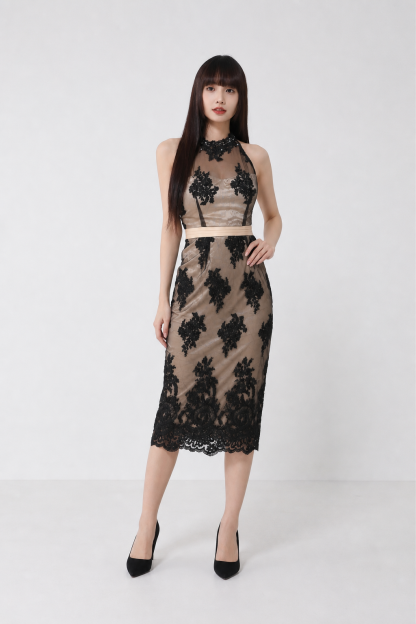 Halter Lace Dress 19043