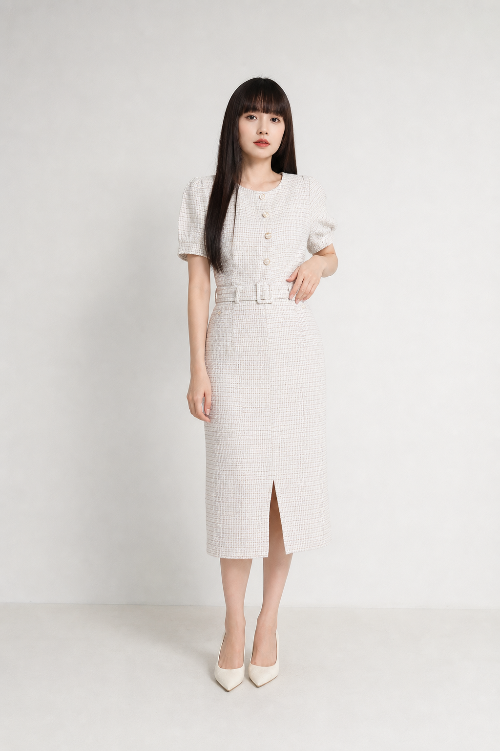 Front Decorative Button With Skirt Set 17126
