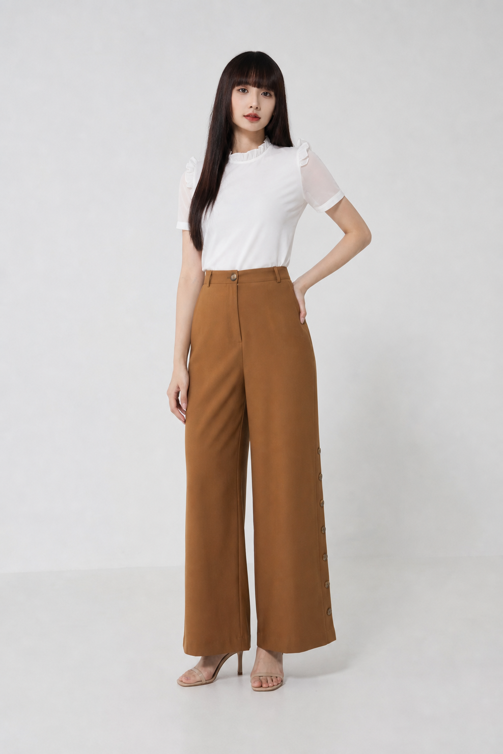 Side Bottom Split Long Pants 17181