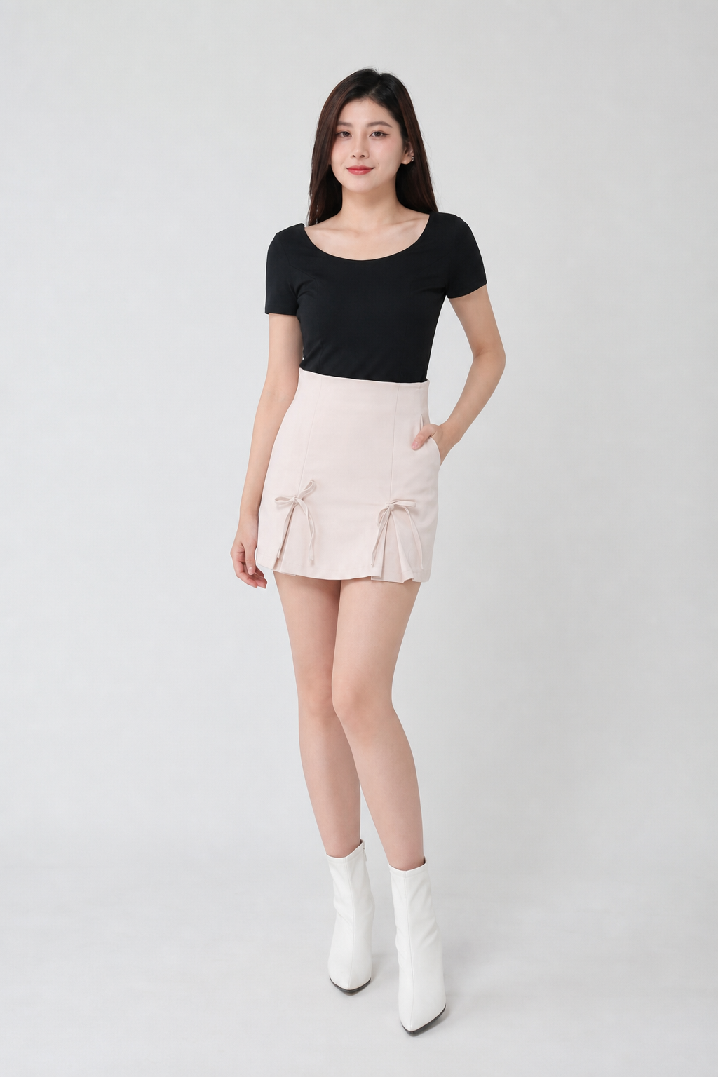 High Waist With Ribbon Skirt Pants 34655