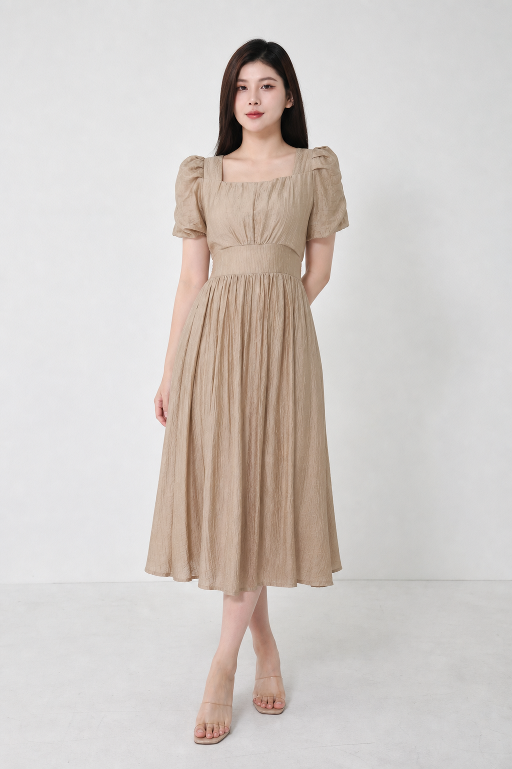 Short Sleeve Pleaetd Dress 34724