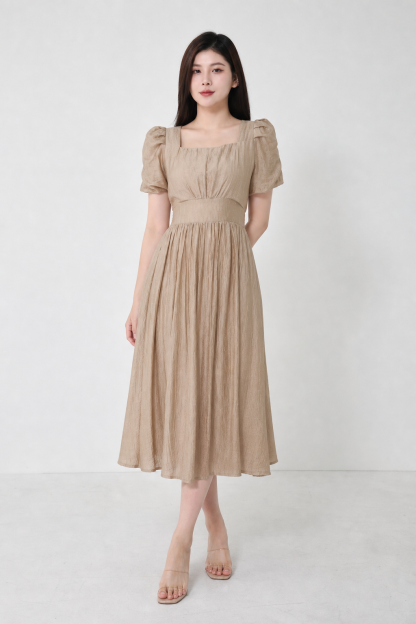 Short Sleeve Pleaetd Dress 34724