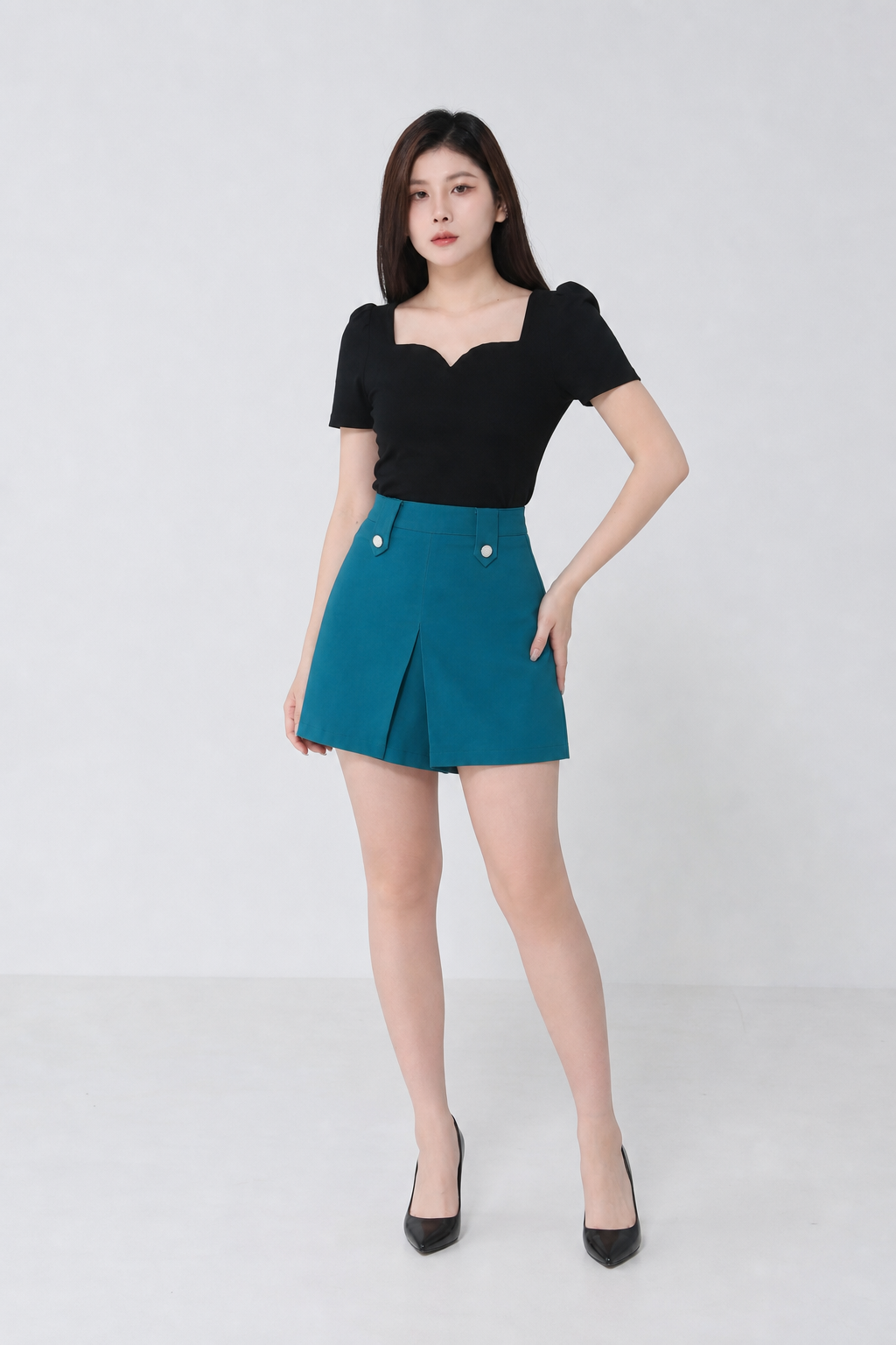 High Waist Back Zip Skirt Pants 34623