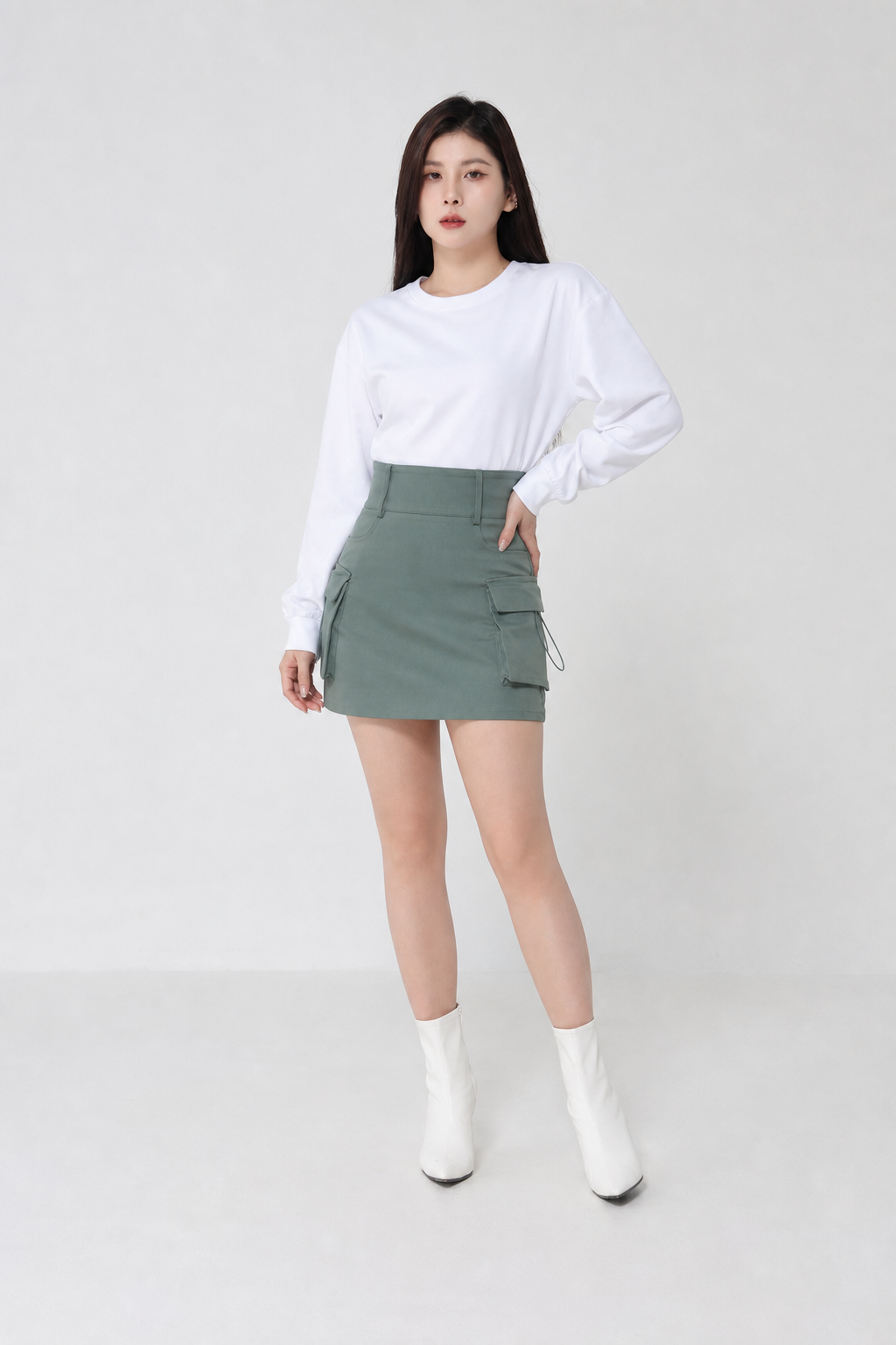 High Waist Side Pocket Skirt Pants 34644