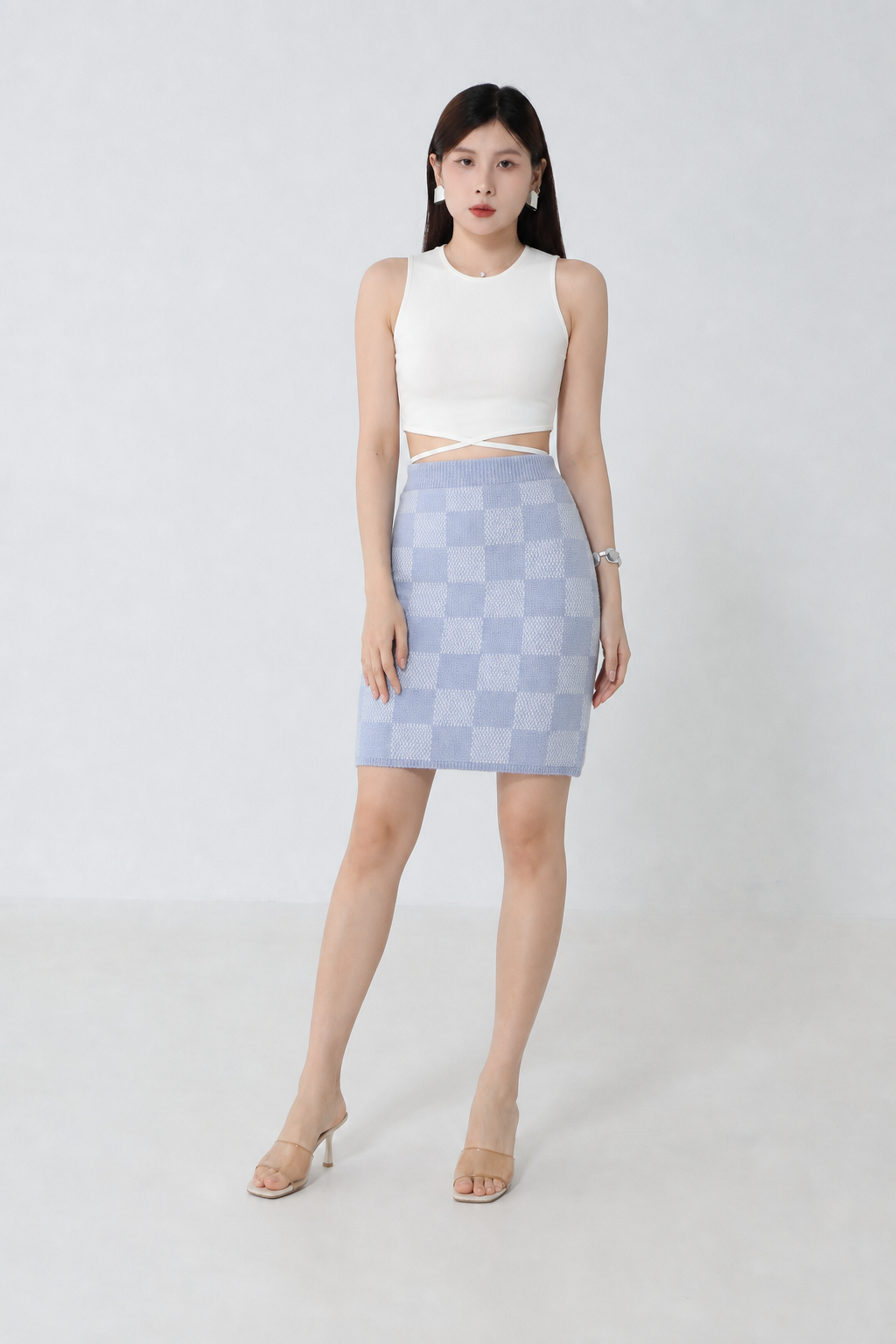 Knitted Checker Skirt