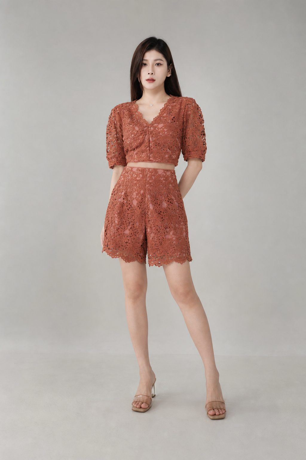 V Neck Weave Design Jumpsuit 15565