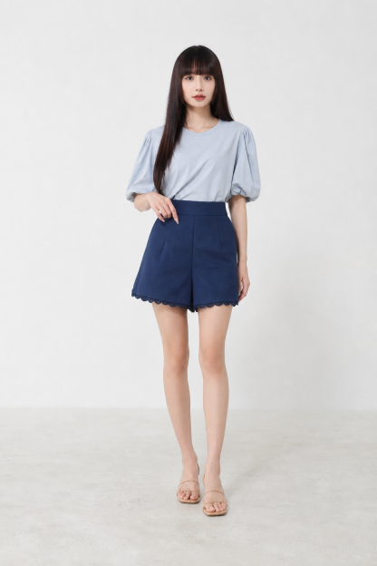Puff Sleeve Basic Top 16936