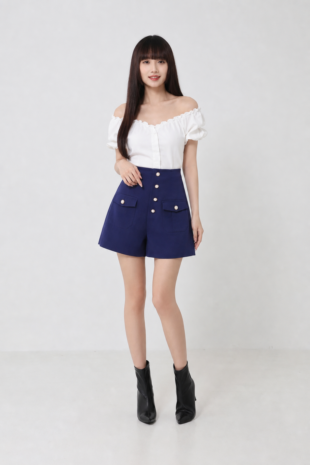 Off Shoulder Drawstring Top 16131