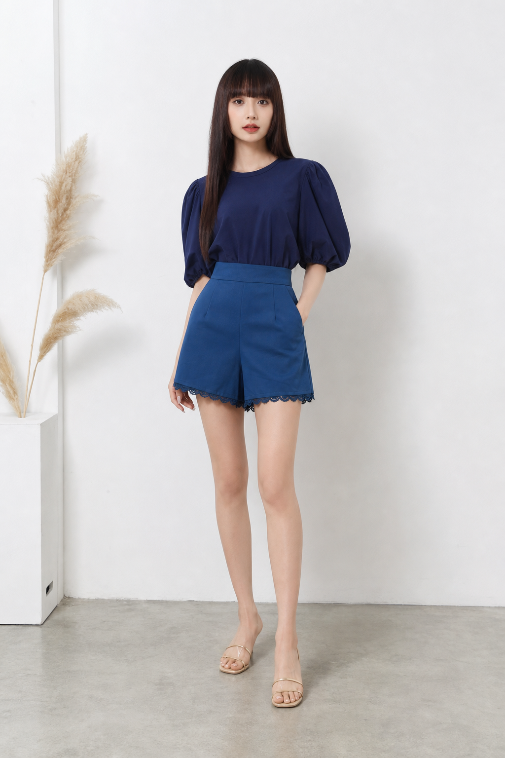 Puff Sleeve Basic Top 16936