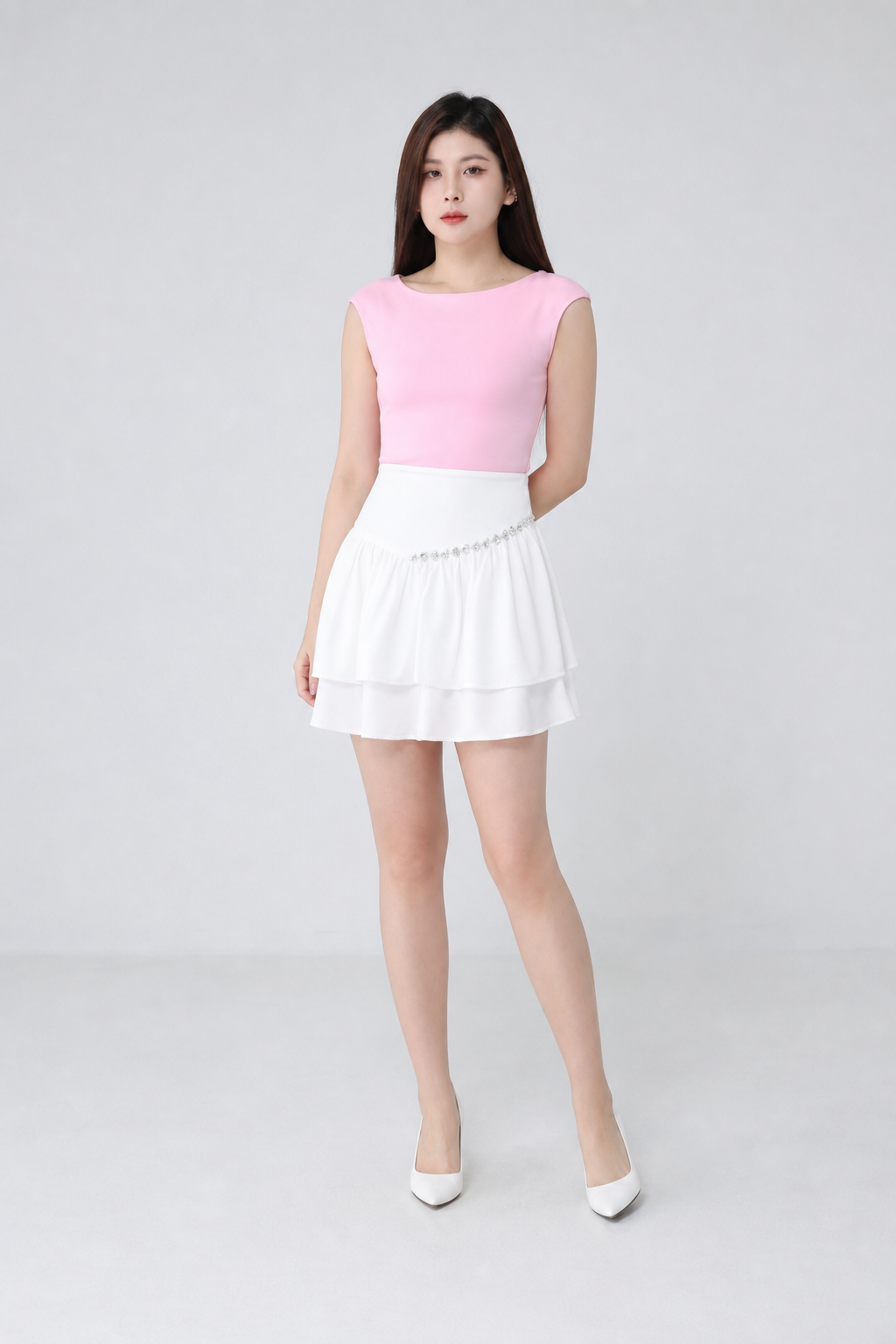 Boat Neckline Sleeveless Top 34669