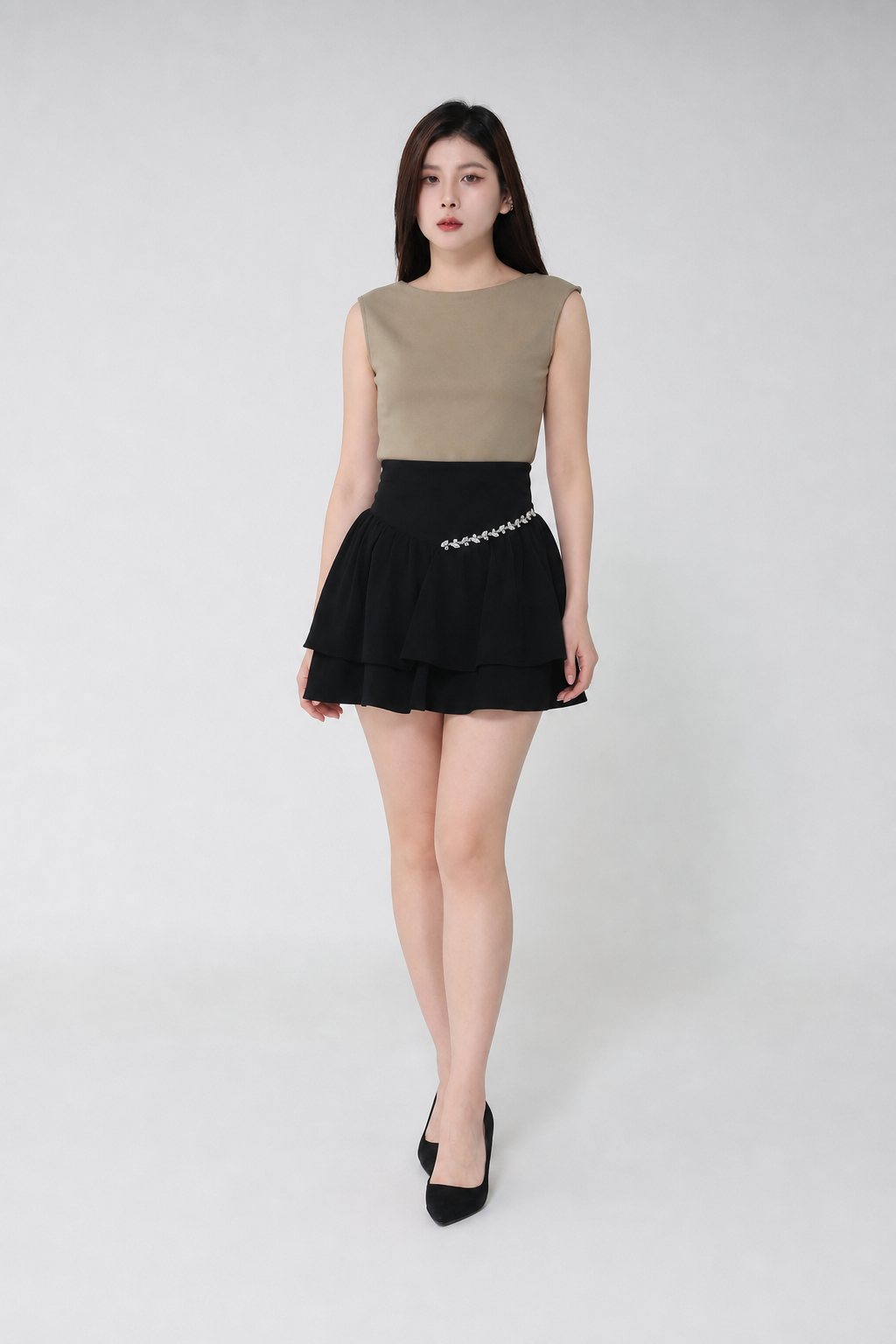 Boat Neckline Sleeveless Top 34669