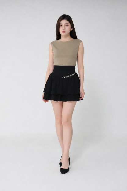 Boat Neckline Sleeveless Top 34669