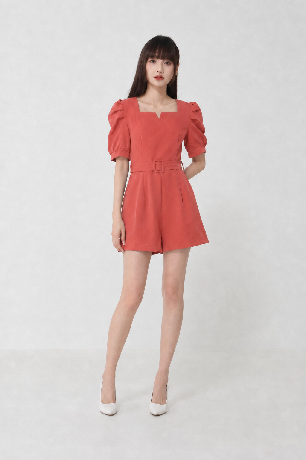 Sweetheart Neckline With Belt Jumpsuit 