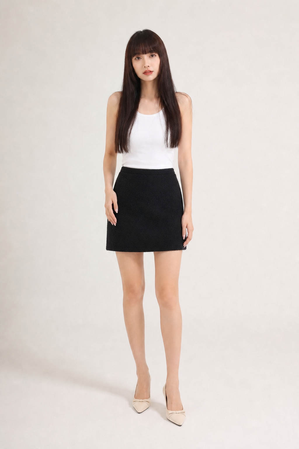 High Waist Lace Stripe Short Skirt 