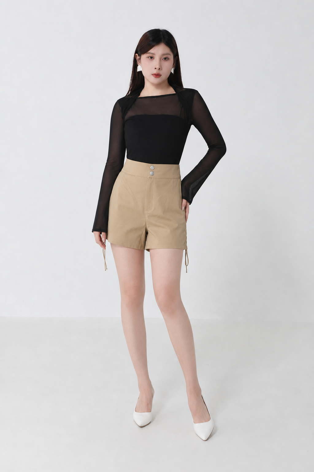 High Waist Side Drawstring Short Pants 