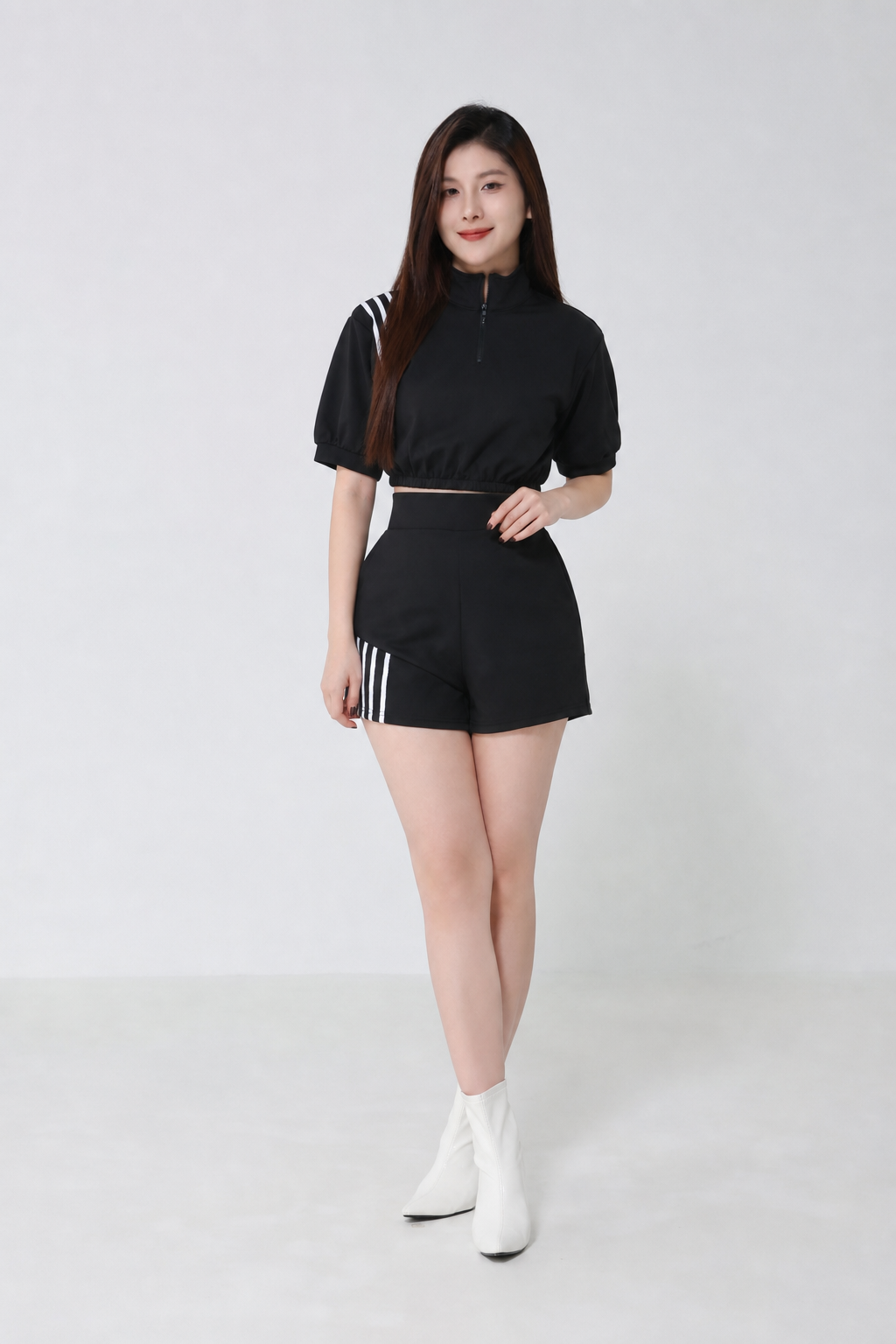 Sport Wear Front Zip With Turtle Neck Set 