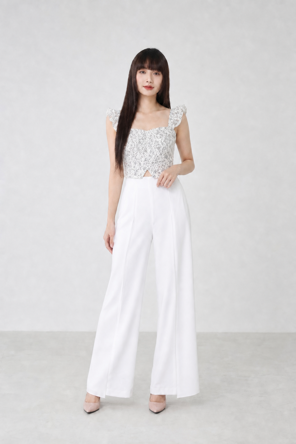 Floral Strap Crop Top 