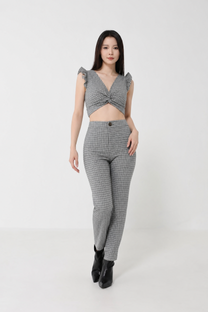 Checker Butterfly Sleeve Twist Set