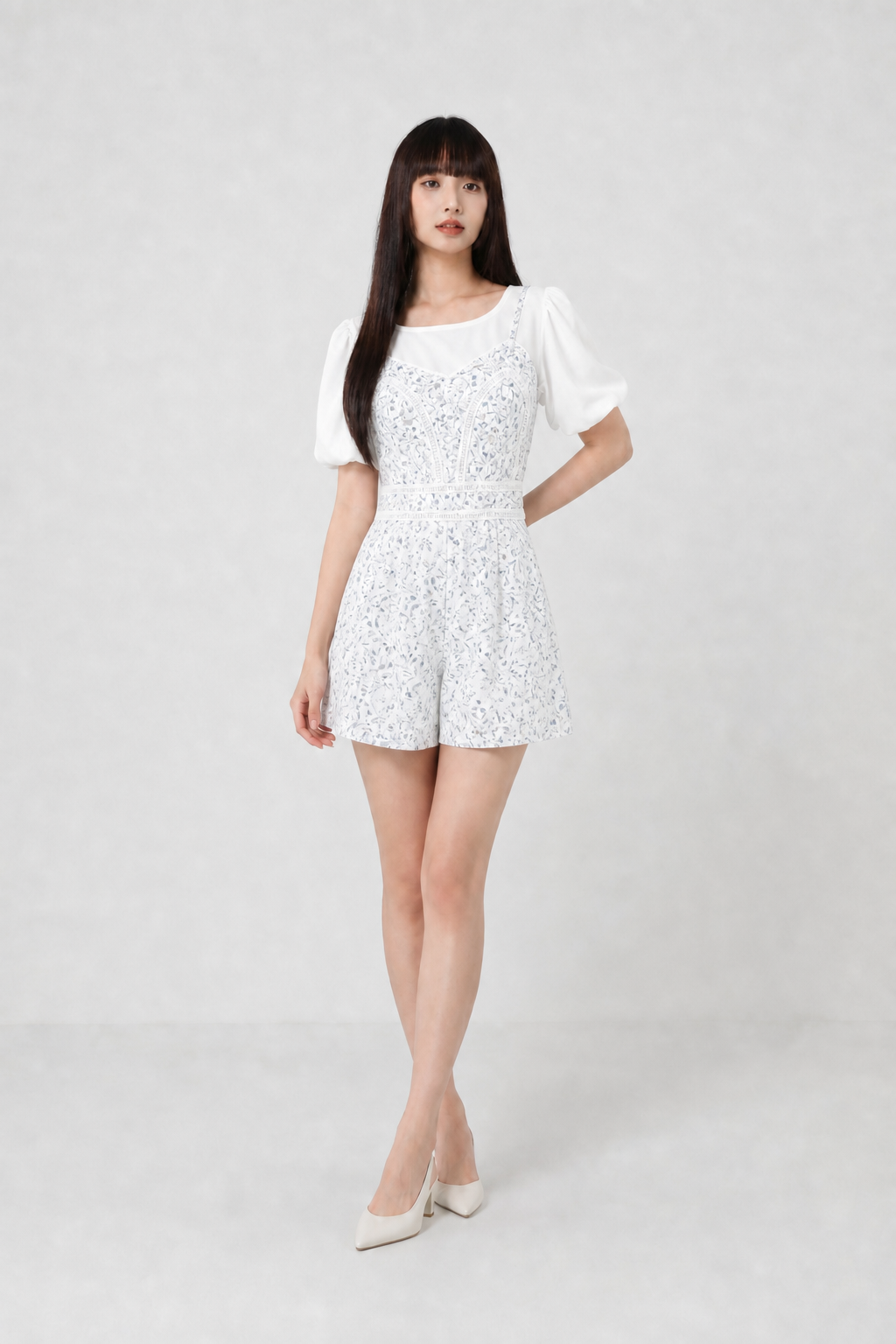 Floral Printed With Inner Jumpsuit 