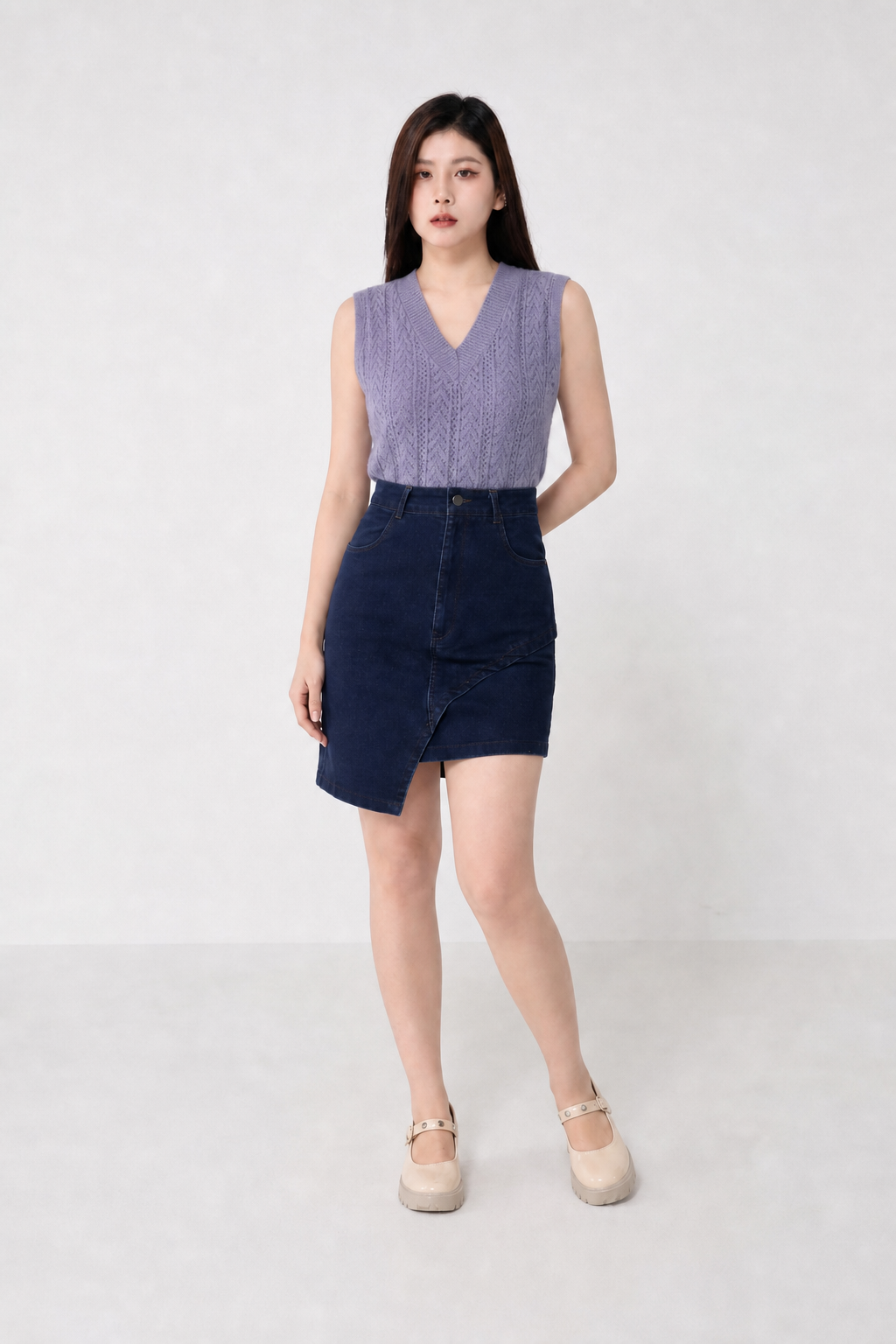 Knitted V Neck Sleeveless Top 