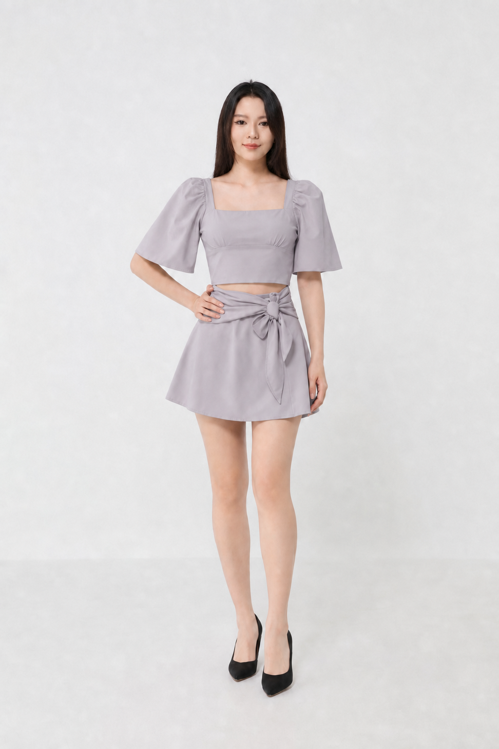 Off Shoulder Polyester Set