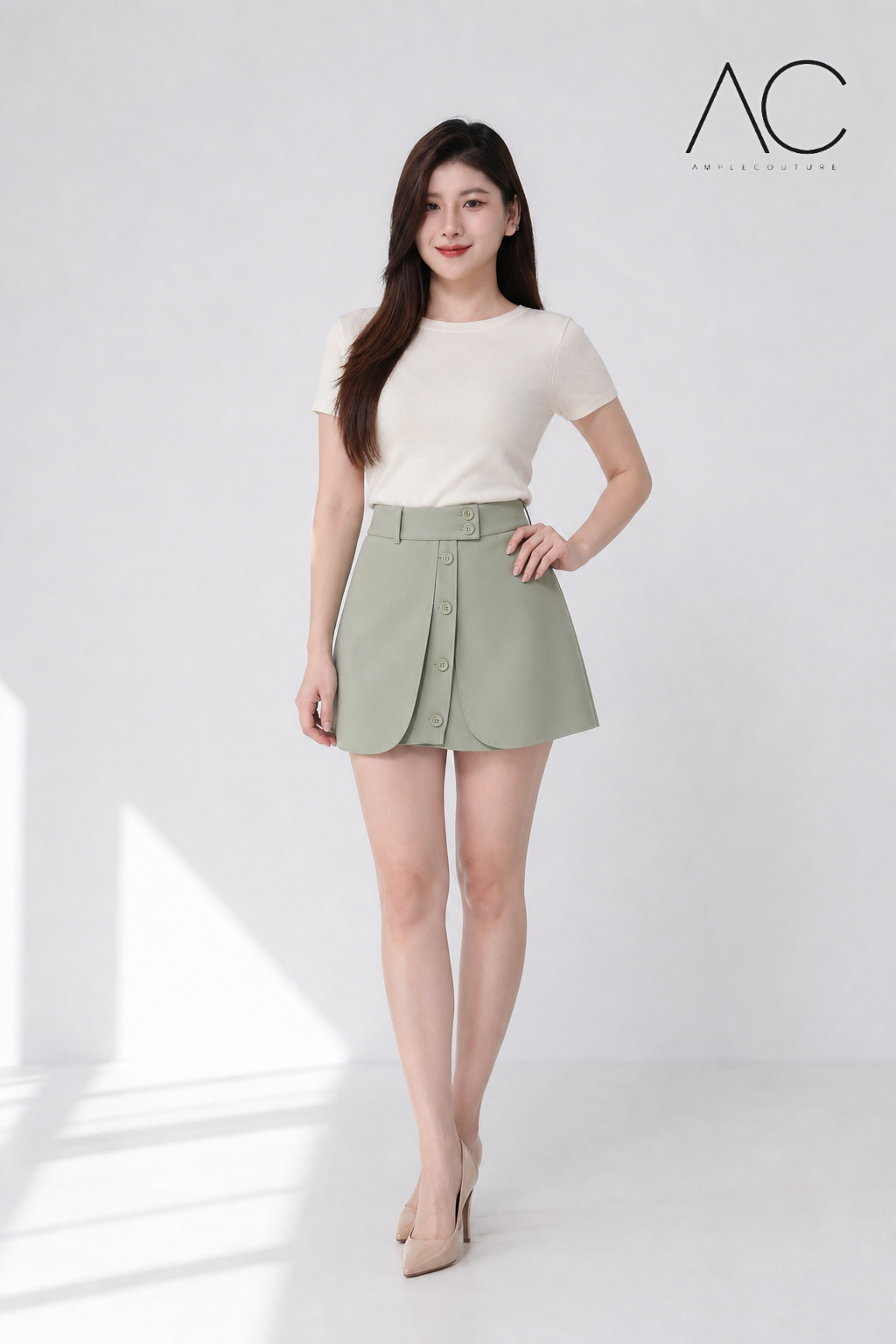 Button Mini Skirt 10794